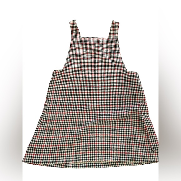 Urban Outfitters Plaid Pinafore Mini Dress Size Medium | Button Side Academia - Picture 9 of 12